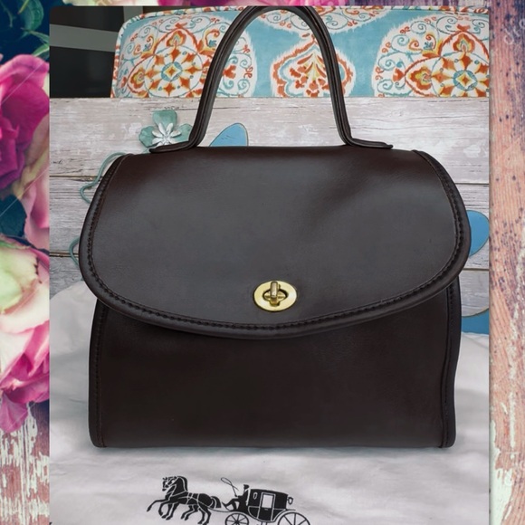 VINTAGE COACH MAHOGANY MANOR TOP HANDLE CROSSBODY SATCHEL BAG 9977 - Picture 11 of 17